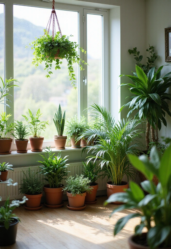 26 Small Living Room Ideas with TV - 9. Incorporate Nature with Plants