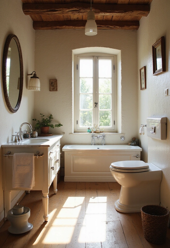 26 Small Rustic Bathroom Ideas - 16. Natural Light