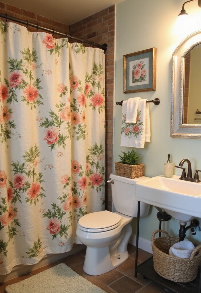 26 Small Rustic Bathroom Ideas - 17. Floral Accents
