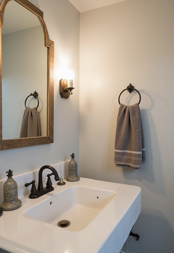 26 Small Rustic Bathroom Ideas - 26. Functional Yet Stylish Fixtures
