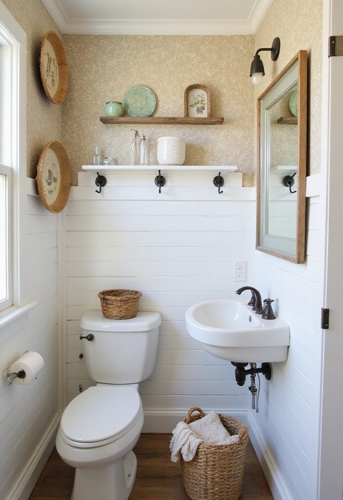 26 Small Rustic Bathroom Ideas - 4. Textured Wall Treatments