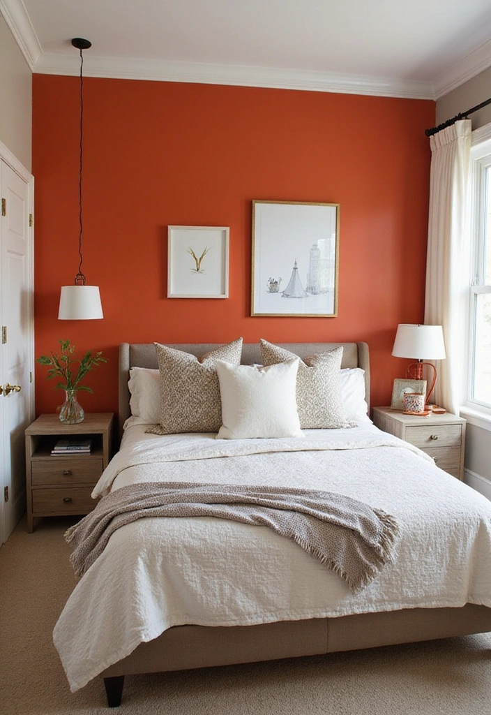 27 Apartment Bedroom Ideas for Couples - 14. Colorful Accent Walls