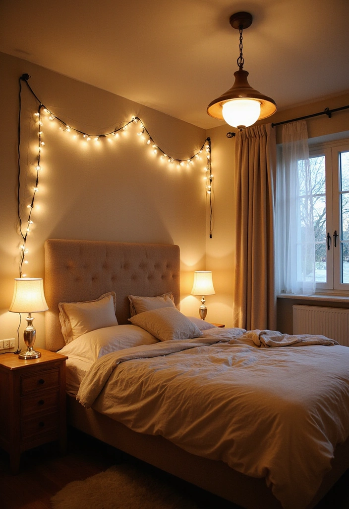 27 Apartment Bedroom Ideas for Couples - 16. Layered Lighting