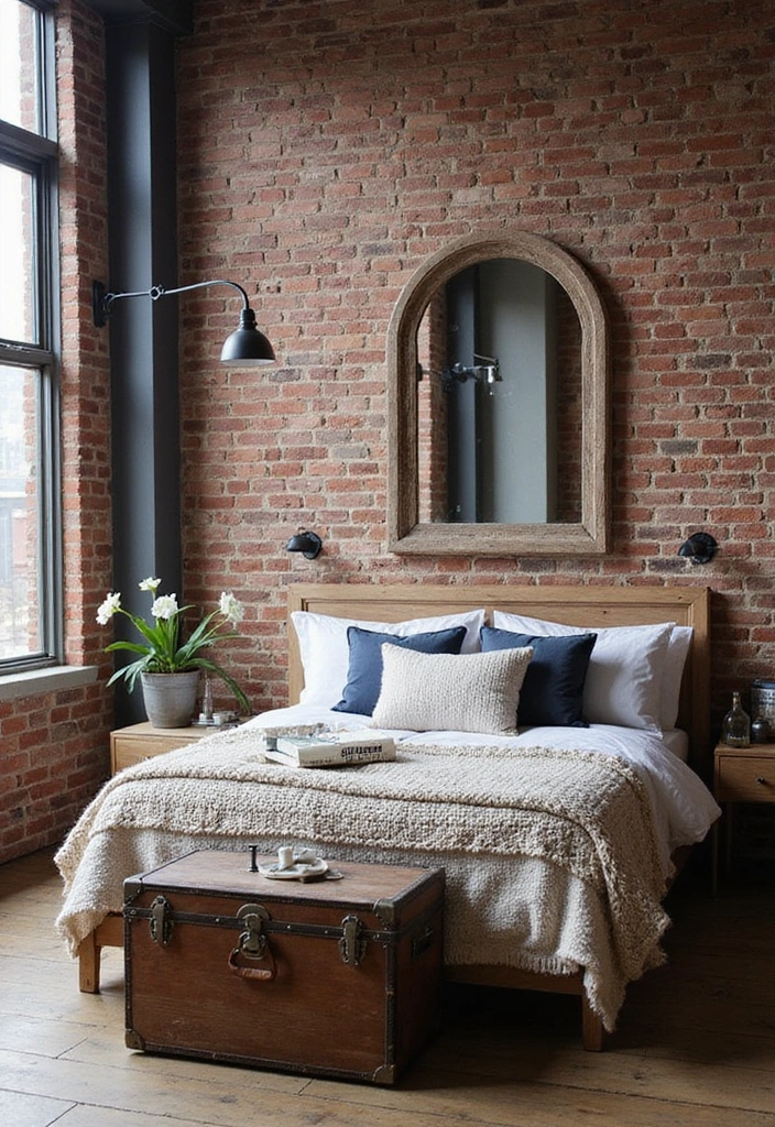 27 Apartment Bedroom Ideas for Couples - 4. Industrial Chic