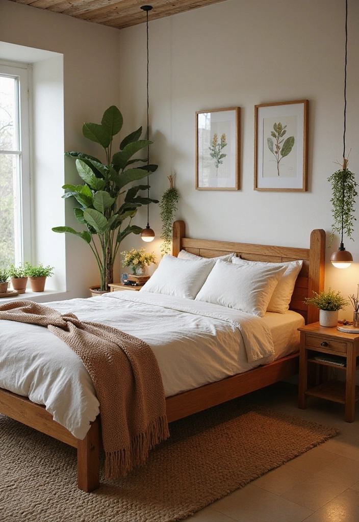 27 Apartment Bedroom Ideas for Couples - 6. Nature-Inspired Retreat