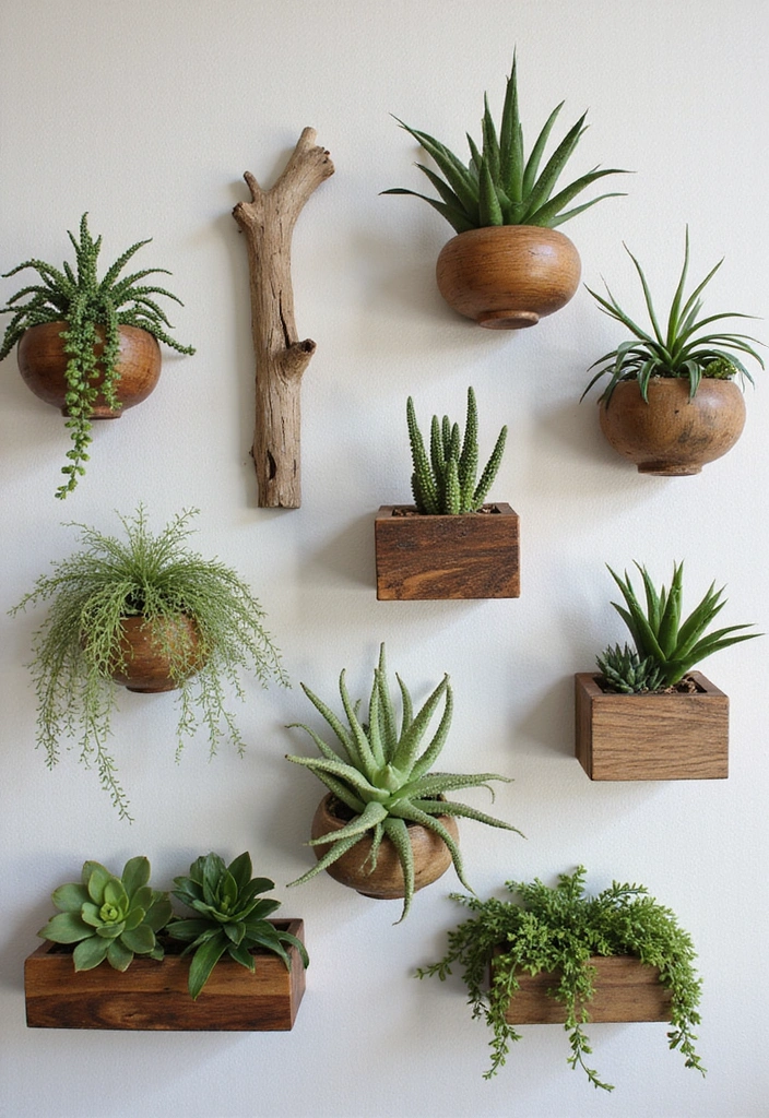 27 Bohemian-Inspired Living Room Wall Decor Ideas - 4. Nature-Inspired Wall Decor