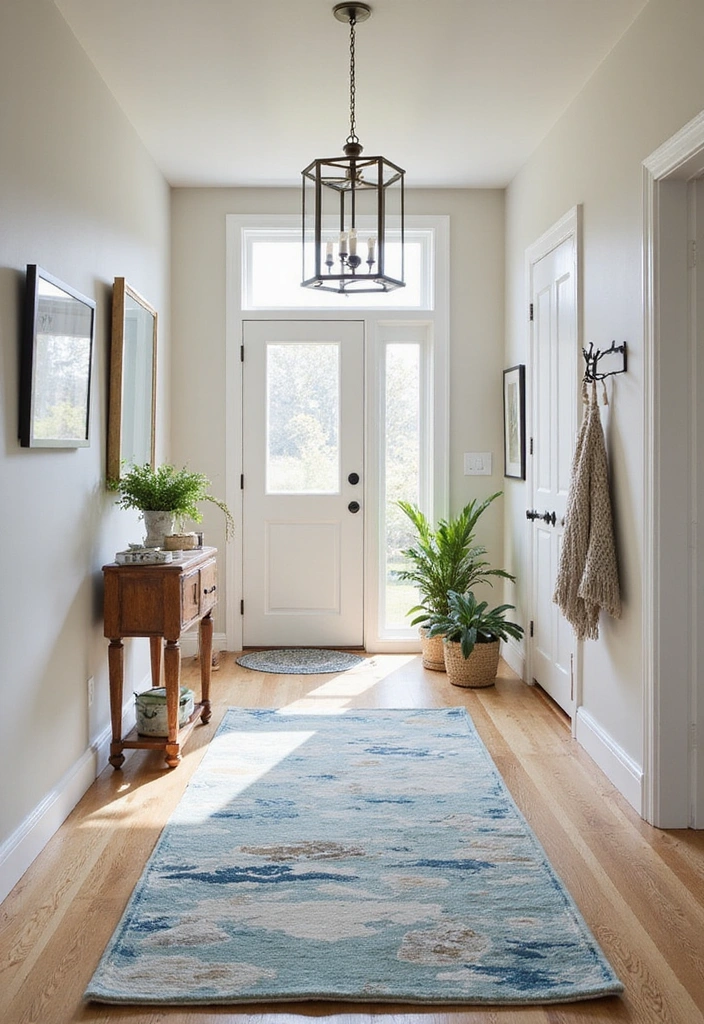 27 Coastal Beach House Entryway Ideas - 12. Statement Flooring