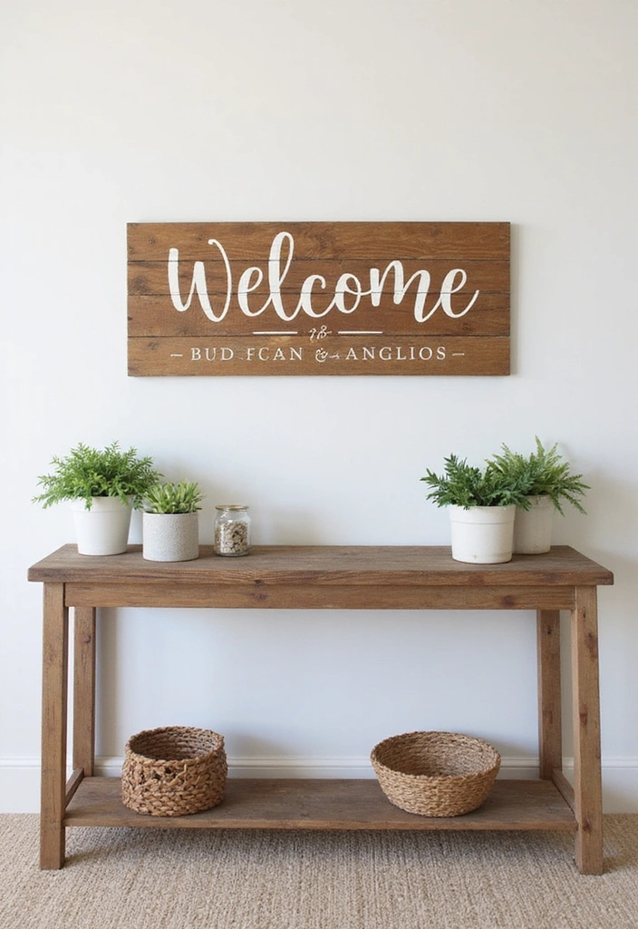 27 Coastal Beach House Entryway Ideas - 13. Customized Welcome Signs