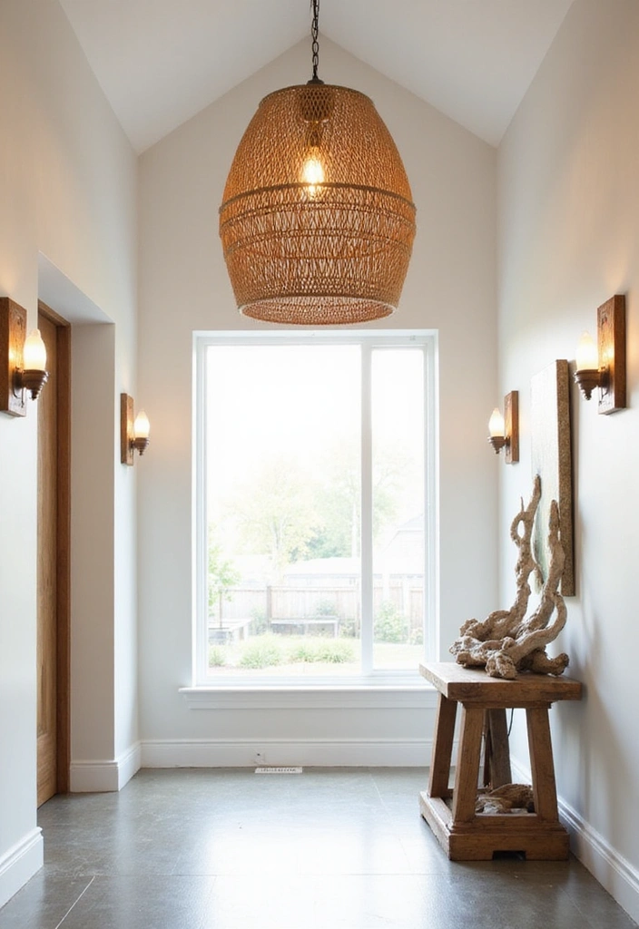 27 Coastal Beach House Entryway Ideas - 2. Beachy Lighting Fixtures
