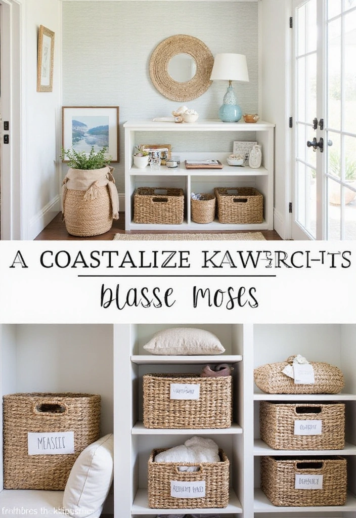 27 Coastal Beach House Entryway Ideas - 21. Personalized Storage Solutions
