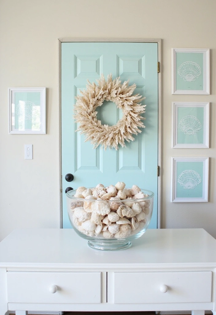 27 Coastal Beach House Entryway Ideas - 3. Seashell Accents