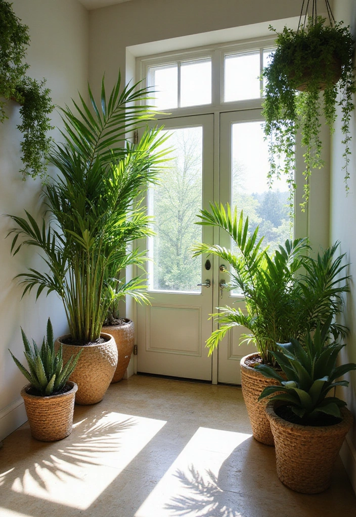 27 Coastal Beach House Entryway Ideas - 8. Fresh Greenery