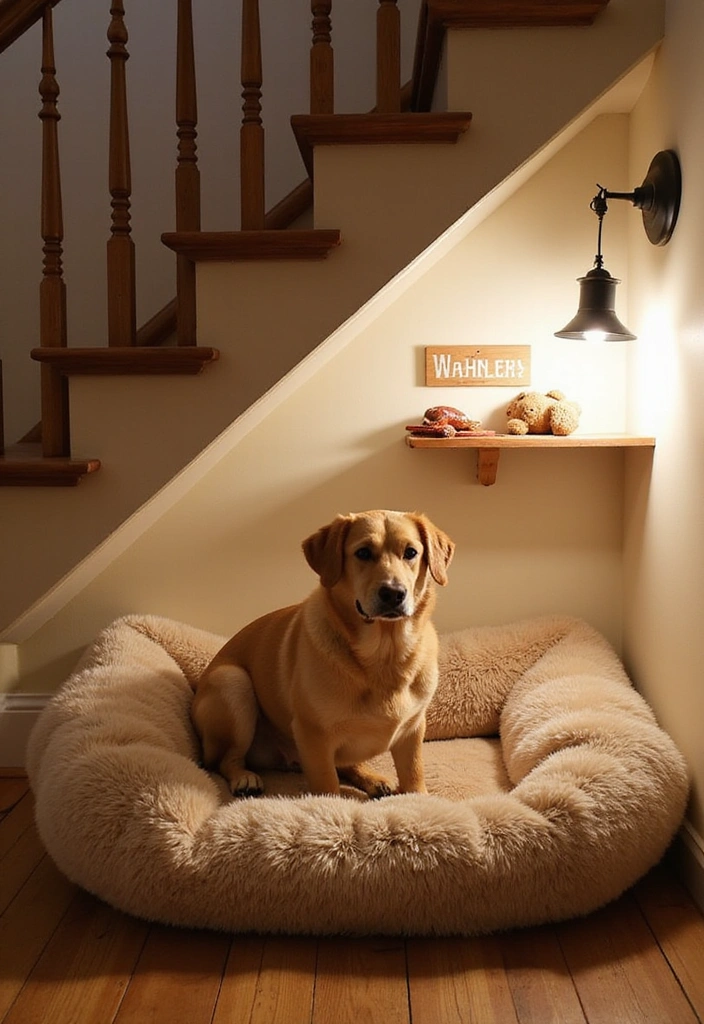 27 Dog Room Ideas Under Stairs - 1. Cozy Canine Nook