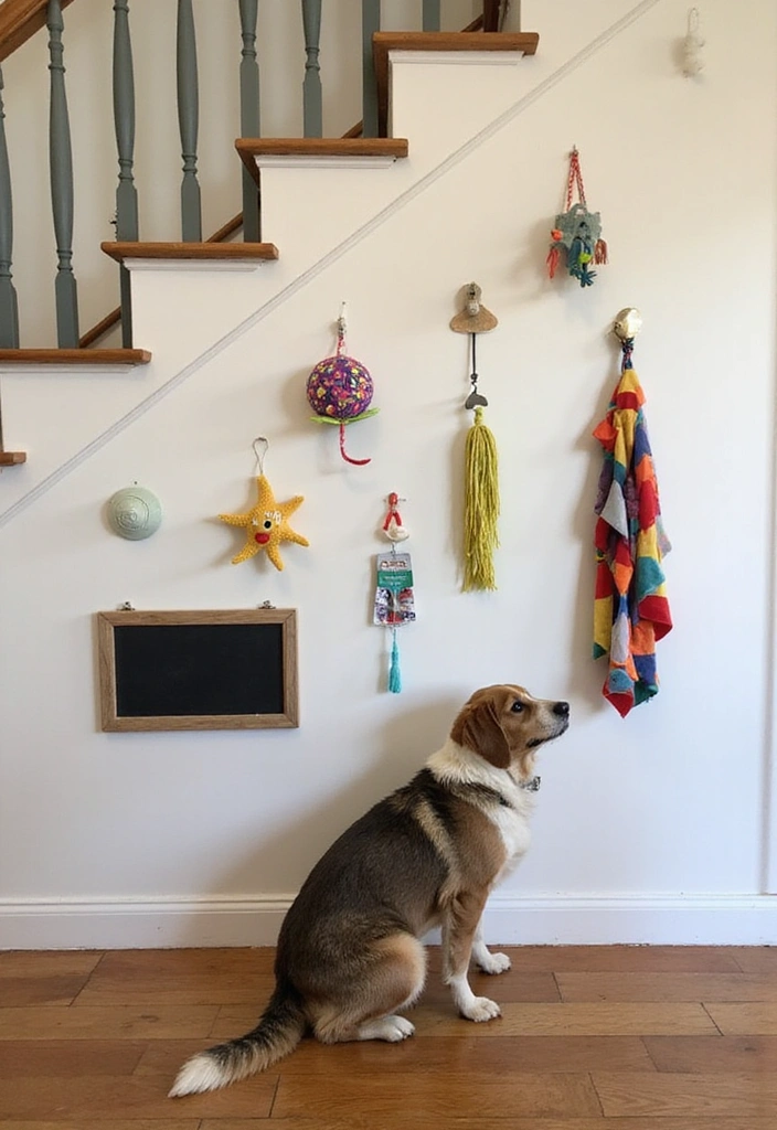 27 Dog Room Ideas Under Stairs - 15. Interactive Wall Art