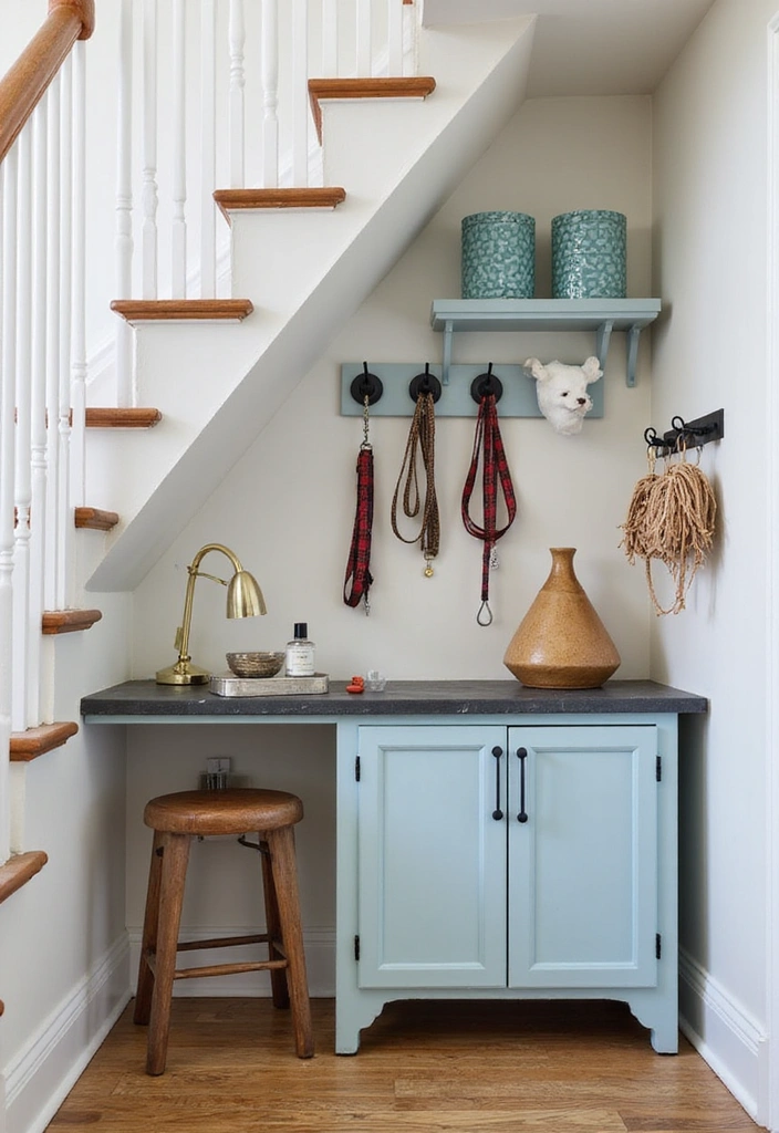 27 Dog Room Ideas Under Stairs - 5. Dog Grooming Station