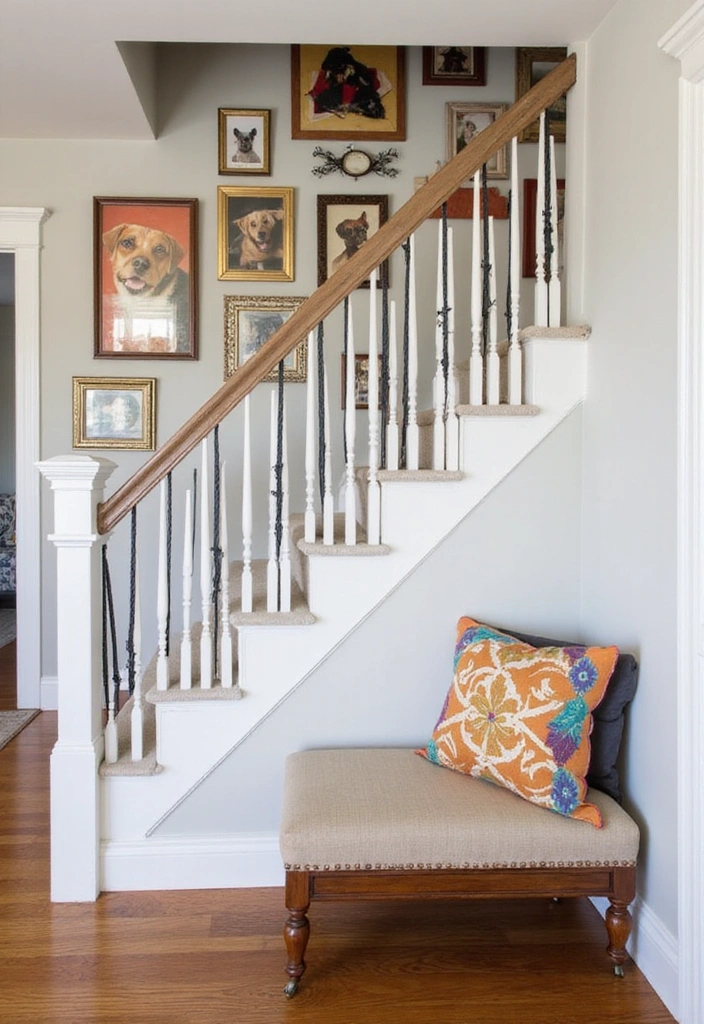 27 Dog Room Ideas Under Stairs - 7. Dog-Friendly Art Gallery