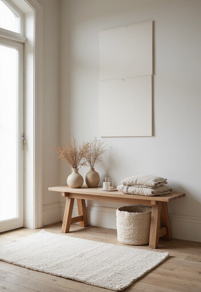 27 Entryway Table Decor Ideas for a Minimalist Home - 10. Layered Textiles