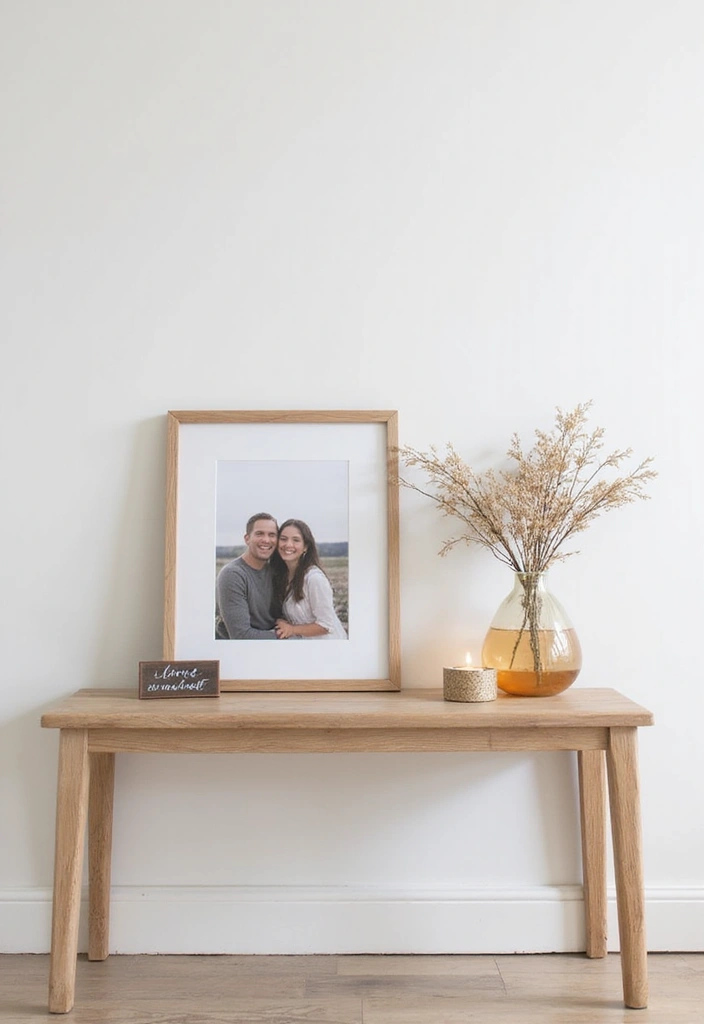 27 Entryway Table Decor Ideas for a Minimalist Home - 11. Personalized Touches