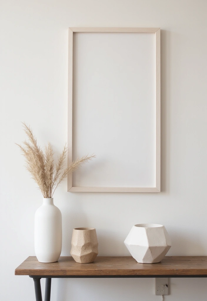 27 Entryway Table Decor Ideas for a Minimalist Home - 18. Chic Geometric Shapes