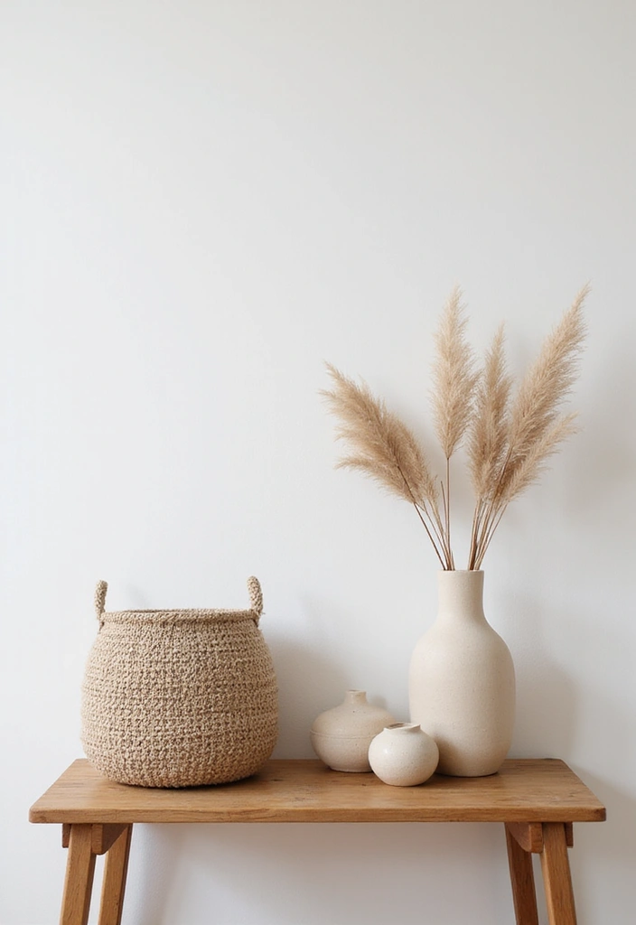 27 Entryway Table Decor Ideas for a Minimalist Home - 23. Textured Objects