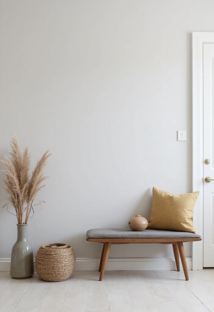 27 Entryway Table Decor Ideas for a Minimalist Home - 26. Stylish Entryway Bench