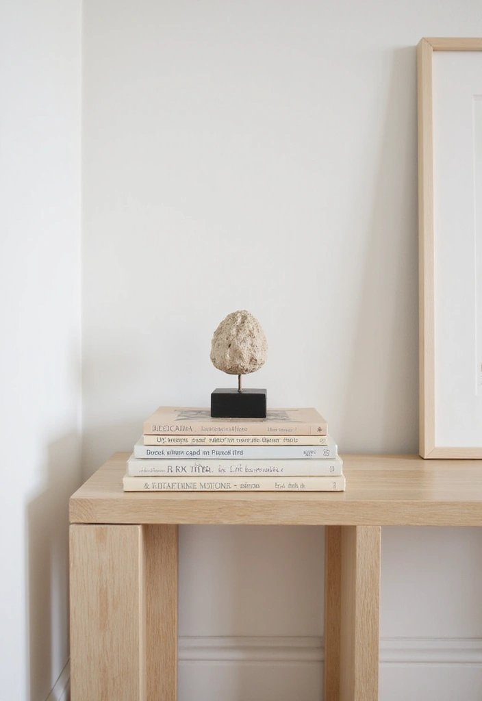 27 Entryway Table Decor Ideas for a Minimalist Home - 5. Artful Books