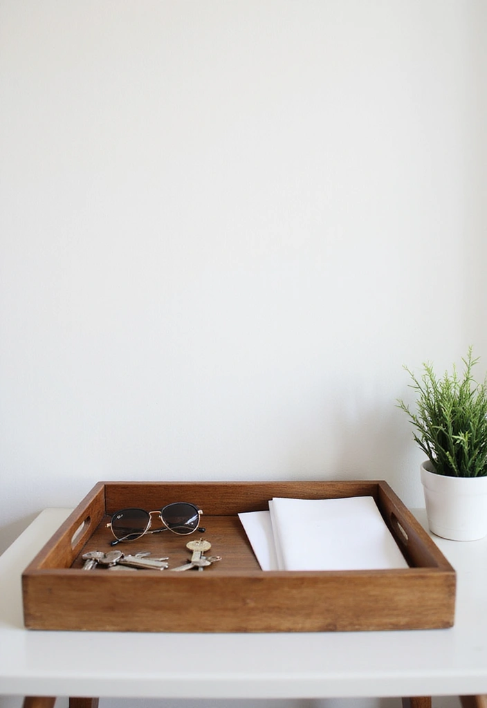 27 Entryway Table Decor Ideas for a Minimalist Home - 6. Decorative Tray