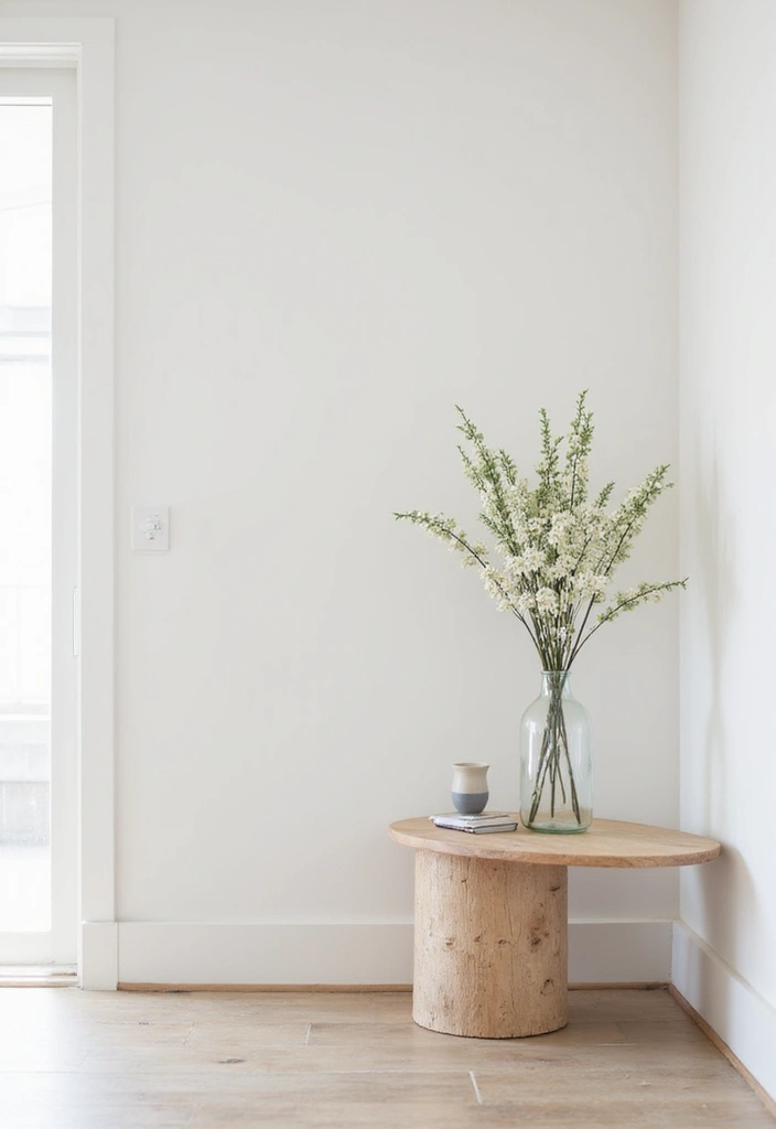 27 Entryway Table Decor Ideas for a Minimalist Home - 8. Simple Flower Vase