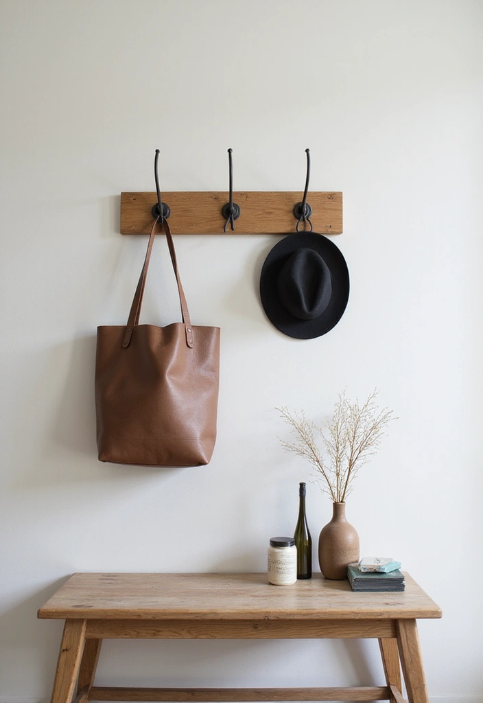 27 Entryway Table Decor Ideas for a Minimalist Home - 9. Functional Hooks