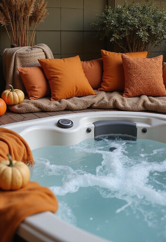 27 Hot Tub Privacy Ideas - 21. Seasonal Decor
