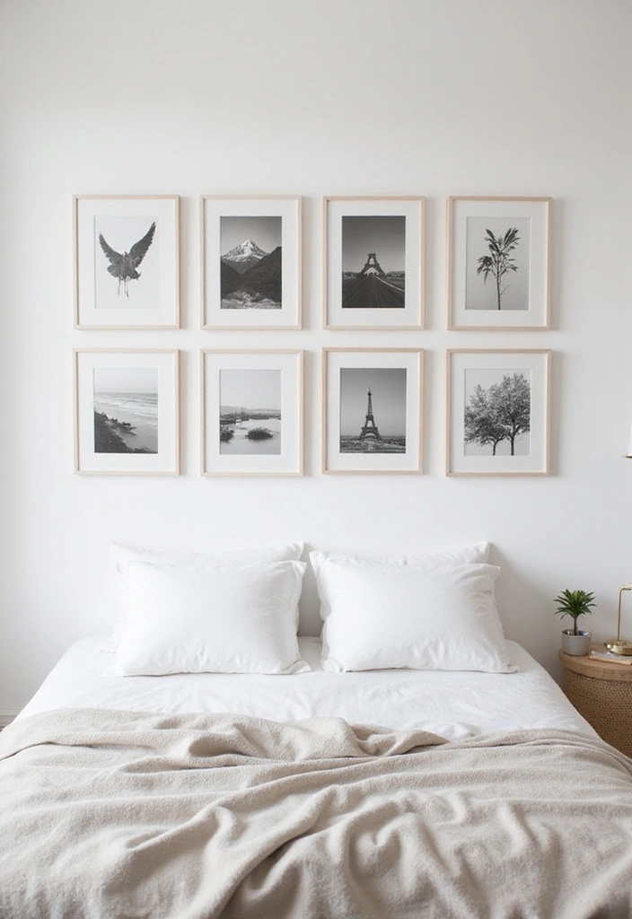 27 Picture Wall Ideas for Bedroom - 19. Creative Use of Grid Layouts