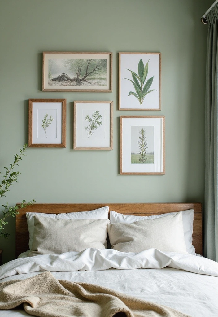27 Picture Wall Ideas for Bedroom - 8. Nature-Inspired Wall Art