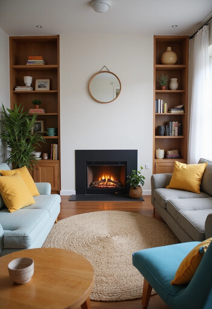 27 Small Living Room Ideas with TV and Fireplace - 12. Family-Friendly Fun
