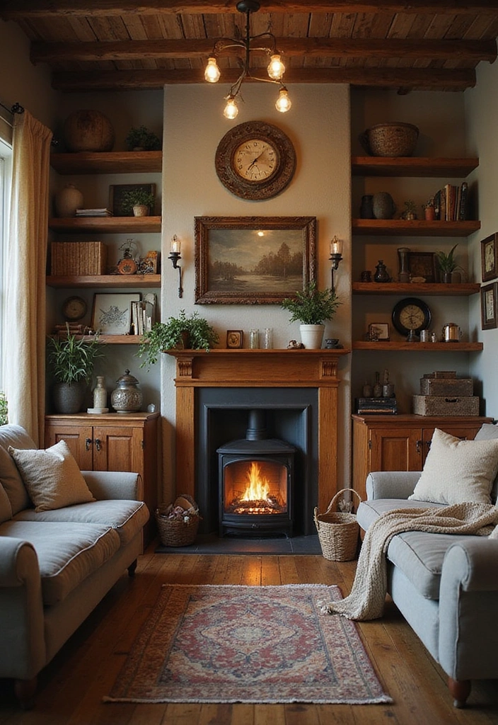 27 Small Living Room Ideas with TV and Fireplace - 2. Rustic Charm
