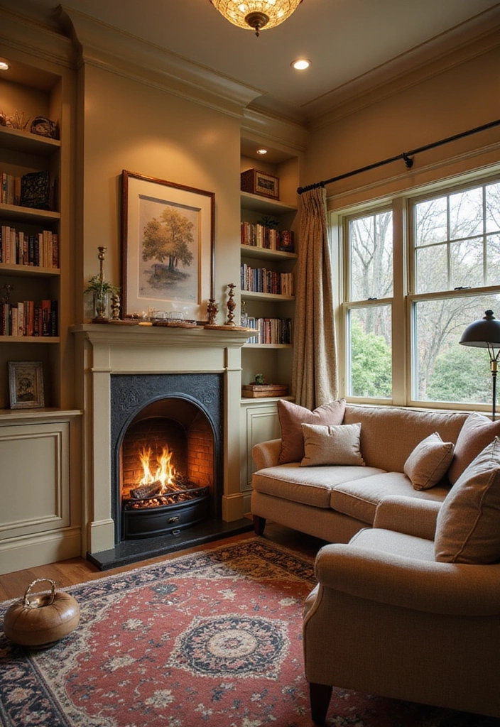 27 Small Living Room Ideas with TV and Fireplace - 4. Cozy Nook