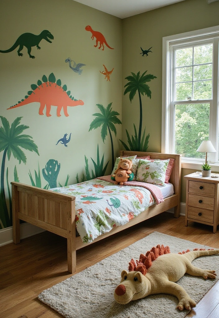27 Toddler Girl Bedroom Ideas - 10. Dinosaur Discovery Den