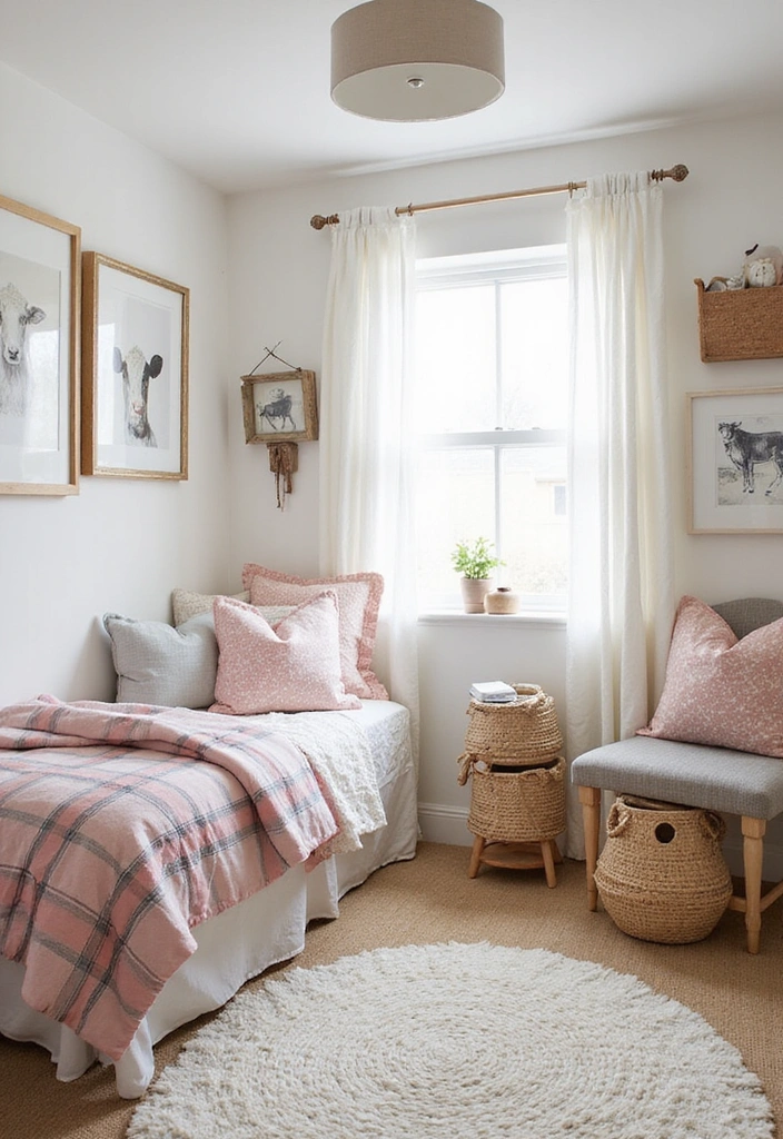 27 Toddler Girl Bedroom Ideas - 11. Cozy Farmhouse Style