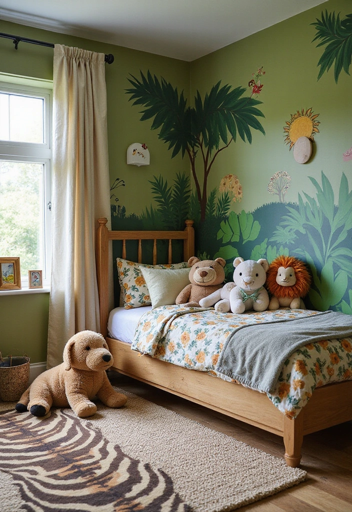27 Toddler Girl Bedroom Ideas - 13. Adventure Safari Zone