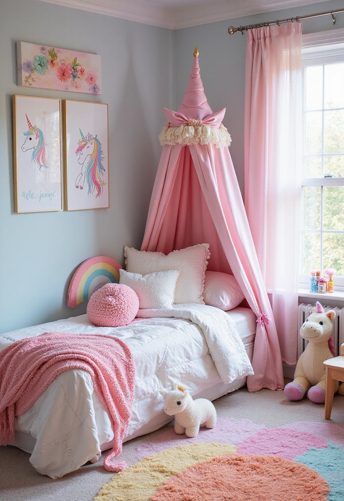 27 Toddler Girl Bedroom Ideas - 5. Magical Unicorn Paradise