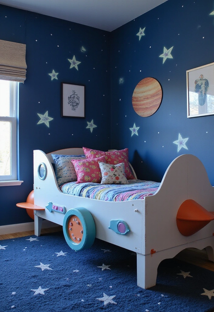 27 Toddler Girl Bedroom Ideas - 6. Space Explorer Theme