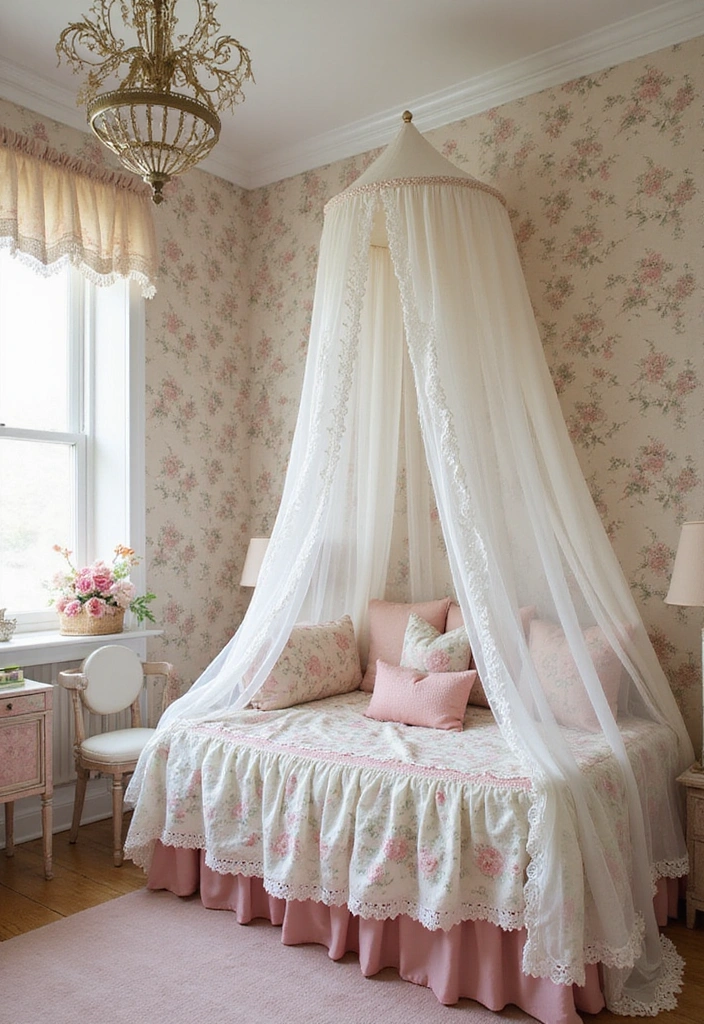 27 Toddler Girl Bedroom Ideas - 8. Vintage Floral Charm