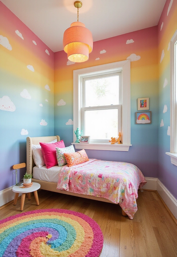 27 Toddler Girl Bedroom Ideas - 9. Rainbow Wonderland
