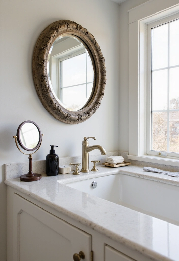 28 Bathroom Counter Decor Ideas - 17. Functional Mirrors