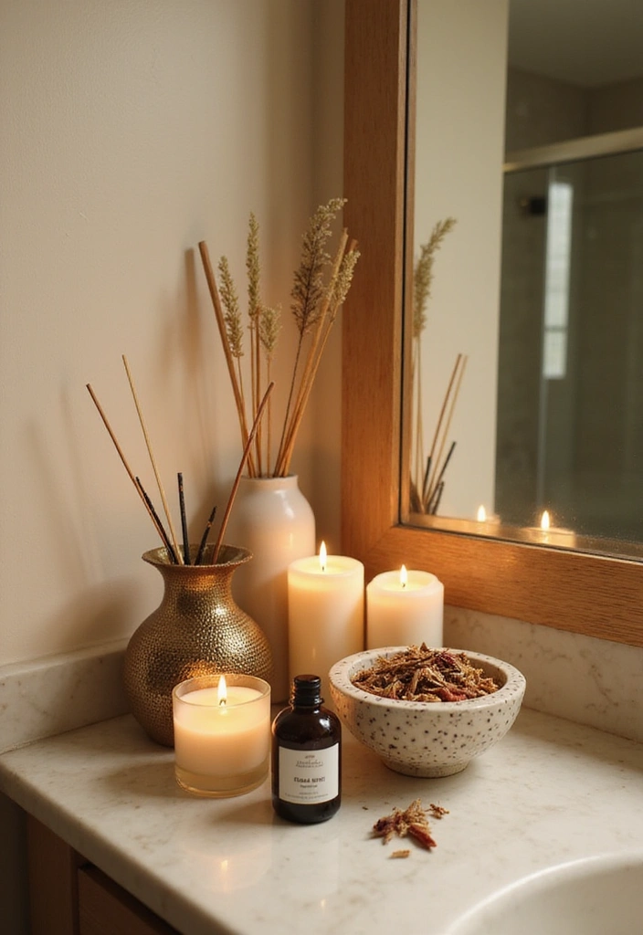 28 Bathroom Counter Decor Ideas - 18. Scented Accents