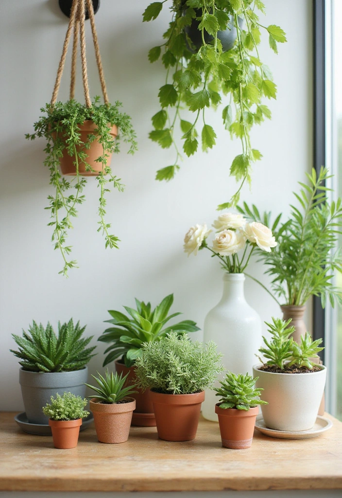 28 Bathroom Counter Decor Ideas - 21. Refreshing Greenery
