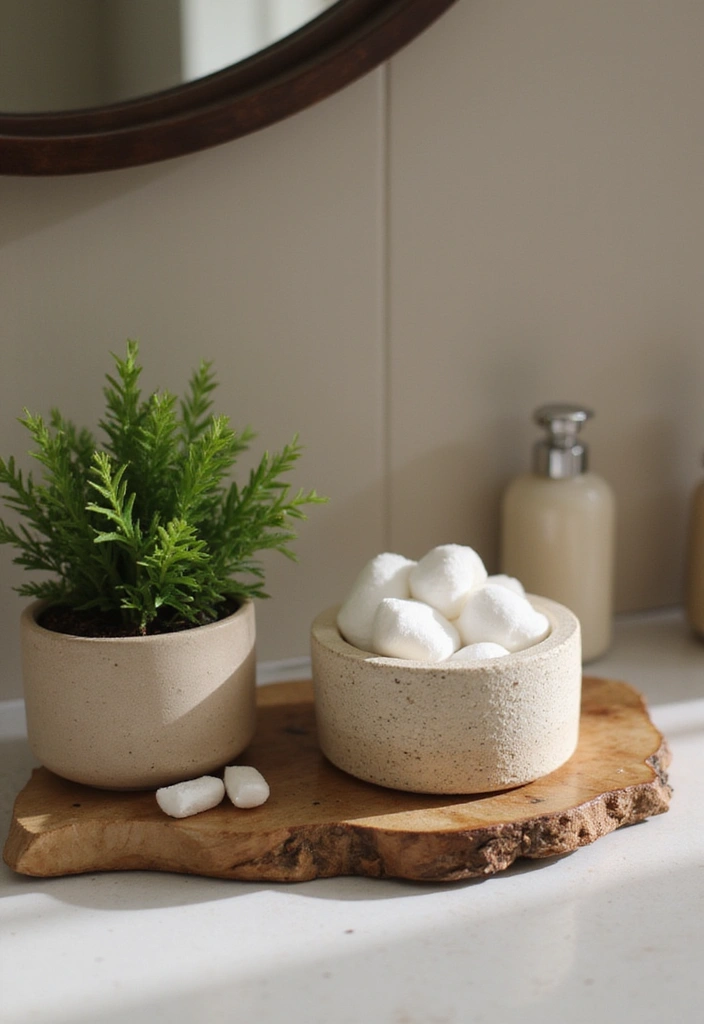28 Bathroom Counter Decor Ideas - 3. Natural Elements