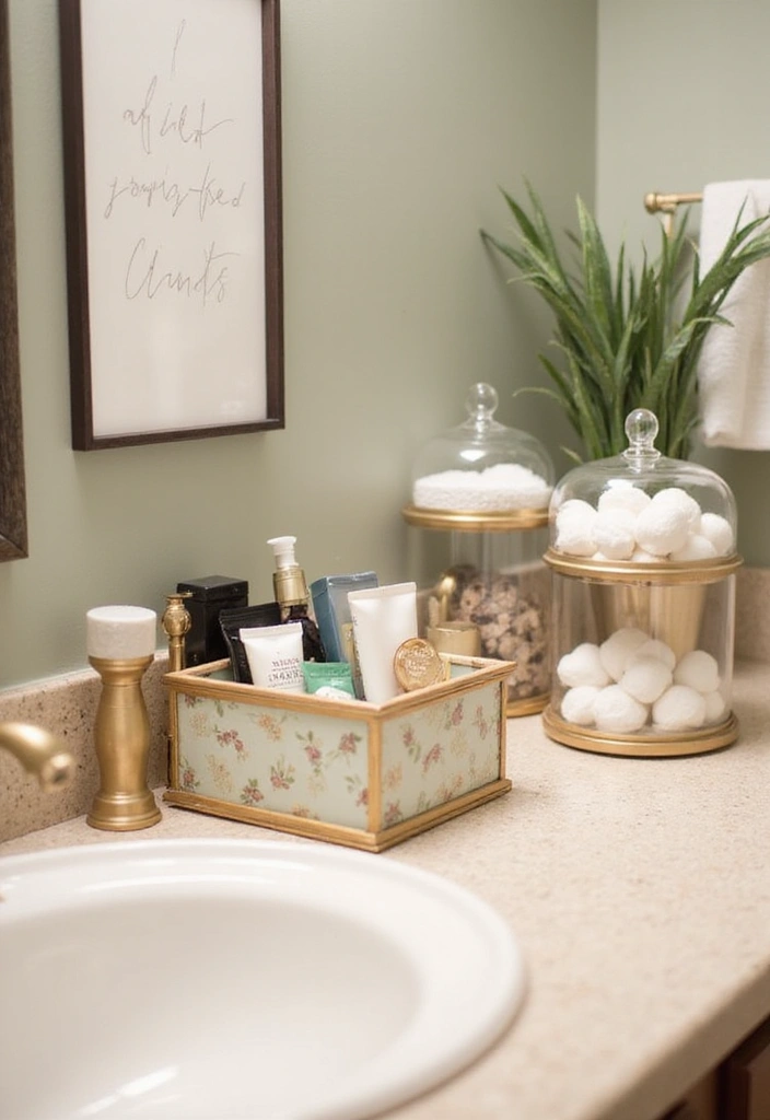 28 Bathroom Counter Decor Ideas - 8. Functional and Stylish Storage