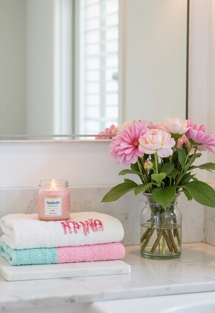 28 Bathroom Counter Decor Ideas - 9. Seasonal Decor Swaps