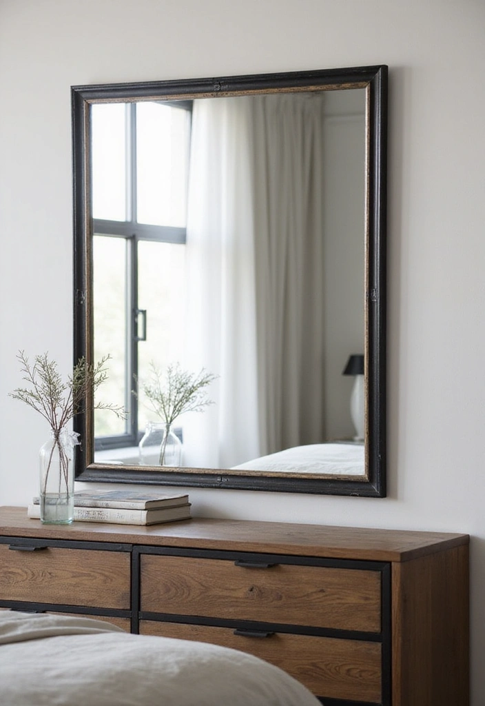 28 Black and Rust Bedroom Ideas for Eclectic Industrial Home Decor - 12. Industrial Mirrors