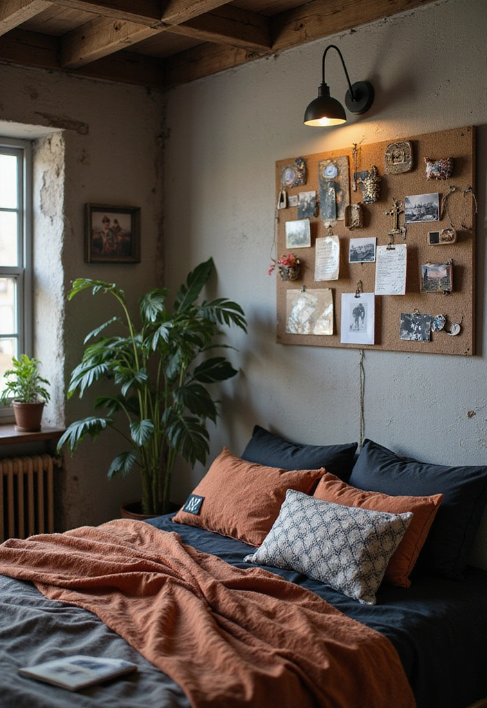28 Black and Rust Bedroom Ideas for Eclectic Industrial Home Decor - 15. Personalized Decor